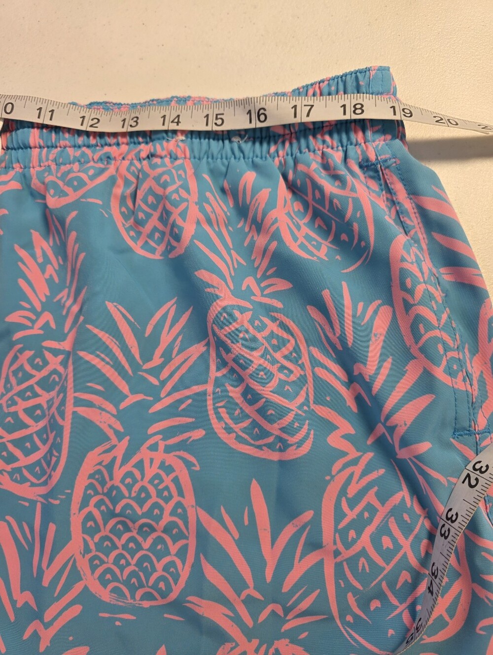 Chubbies Swim Trunks XXL 5.5" Inseam Pineapple Print Blue Pink - Picture 6 of 9